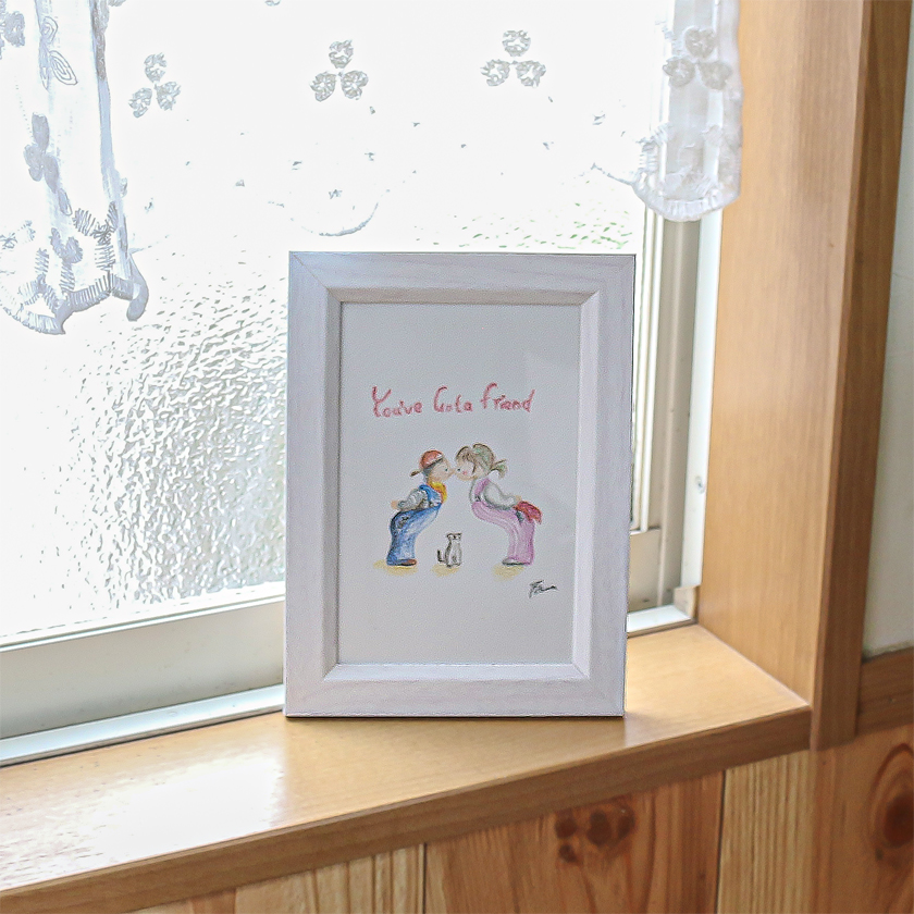 moguの色鉛筆画　ほのぼの可愛い癒し　君の友達