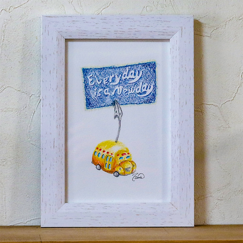 moguの色鉛筆画　ほのぼの可愛い癒し　毎日が新しい日